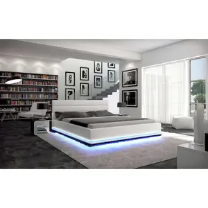 Ramirez Modern Leather Bed with LED Lights