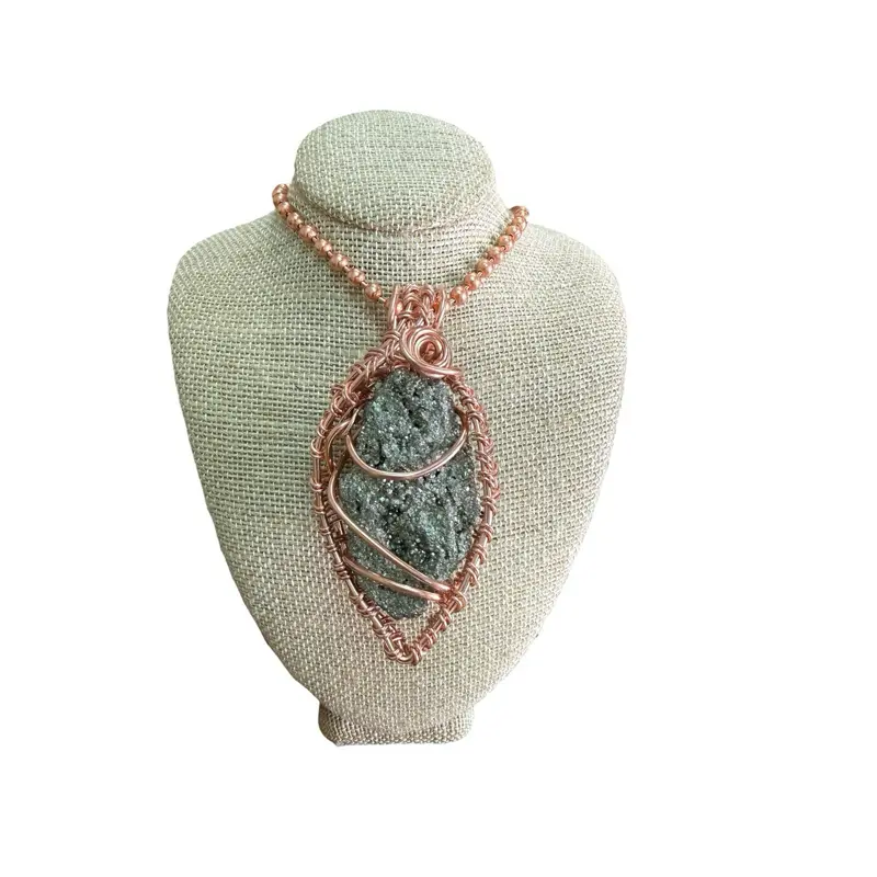 Juma CK Chunky Large Pyrite Copper Bead Necklace Chain - 24-in Adjustable Chain, Casual Wear Accessory, Gifts for Him, Female Gifts