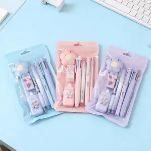 Cute Pink Kawaii Stationery Set with Flower Eraser | Aesthetic School Supplies Kit Includes Pens, Pencils & Pencil Case | Back to School Gift for Girls #StationerySet #BackToSchool
