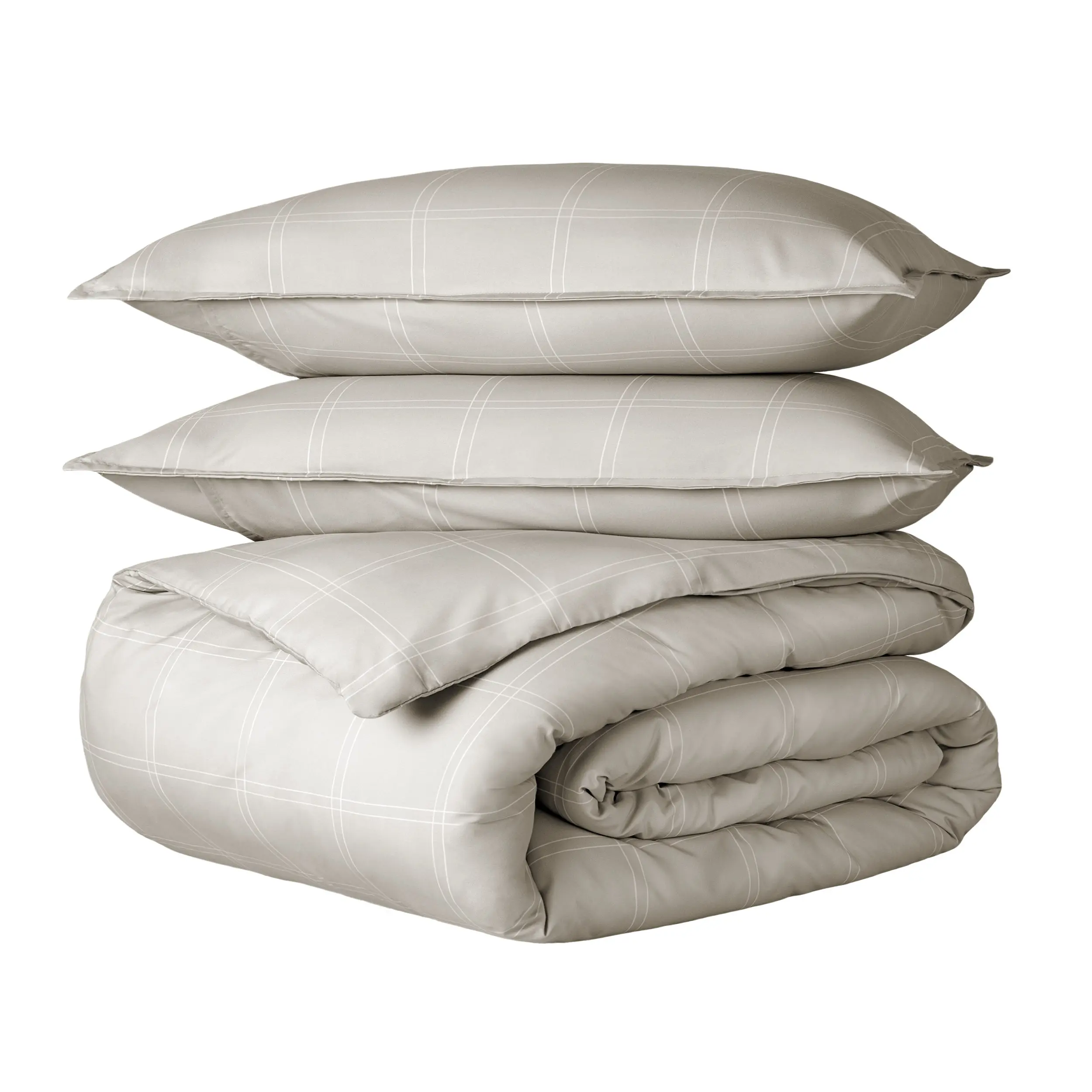 Modern Plaid - Stone/White