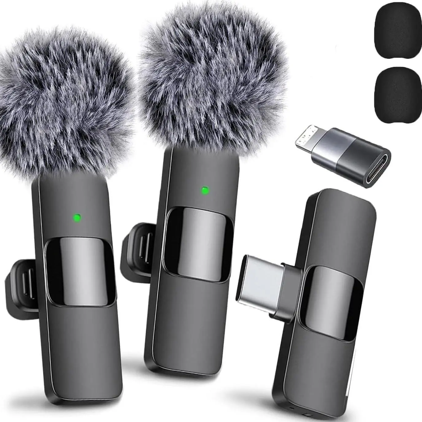 Furry Windscreen Wind Muff Compatible with Jinyun Wireless Lavalier Microphone, Outdoor Noise‑Reduction Mic Cover for Phone Bluetooth Recording Device