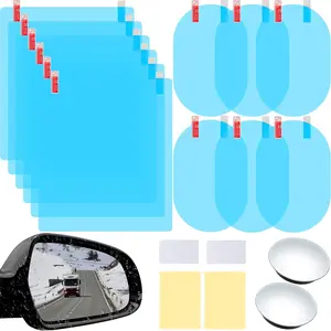 16 Pieces Car Waterproof Film Anti Rain Mirror Film Waterproof Car Blind Spot Side View Mirror Film Frameless Convex Rear View Mirror Rainproof for Cars Suv Trucks Bus