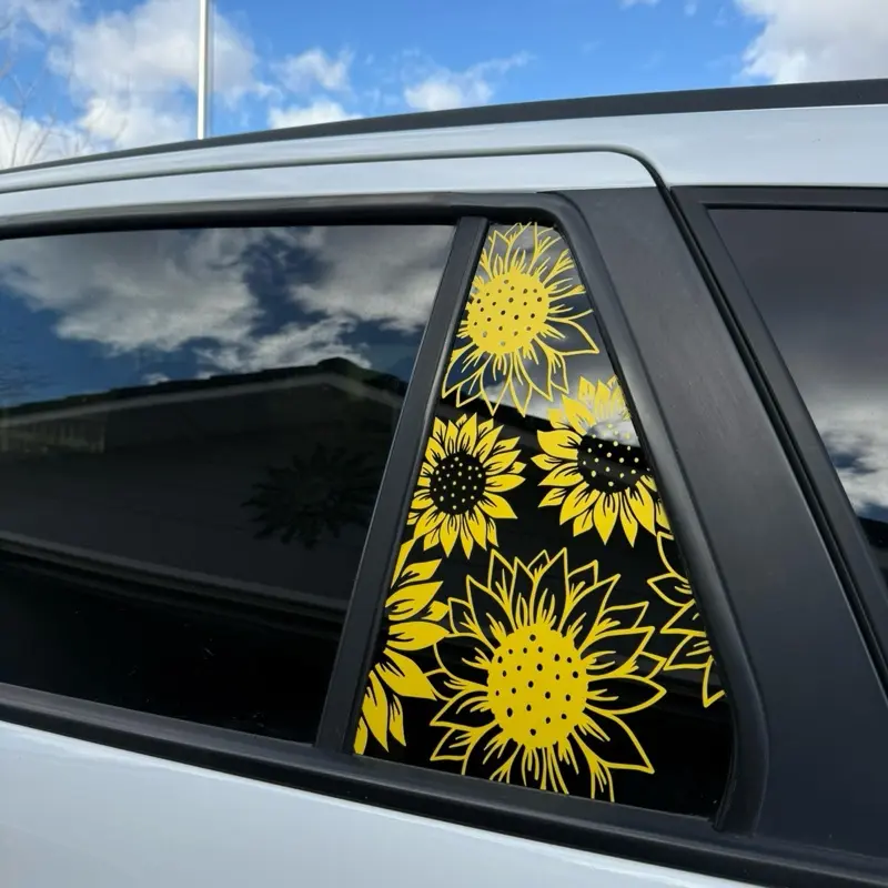DC Prints Sunflowers Car Decal for Vinyl Window Decal - Removable, Not Reusable, Water-Resistant, Suitable for Extreme Weather Conditions