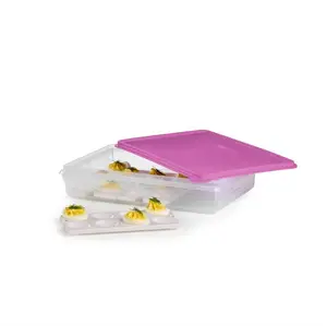 Tupperware Snack-Stor Large Storage Container with 3 Egg Tray Inserts Tupperware Snack-Stor Large Storage Container with 3 Egg Tray Inserts