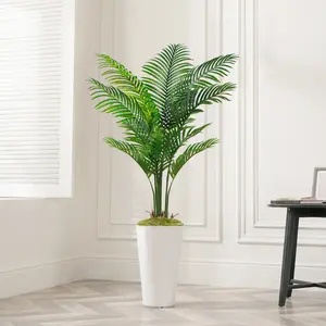 Artifical 5ft Palm Tree with Basin Indoor and Outdoor Decoration Tropical Style Low-cost Maintenance decor Faux Plant Gift Decorative Fruit Plants Ornaments Room room decor for men front porch decor