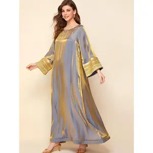 -Developed Golden Tape Spliced Sleeve Women'S Robe