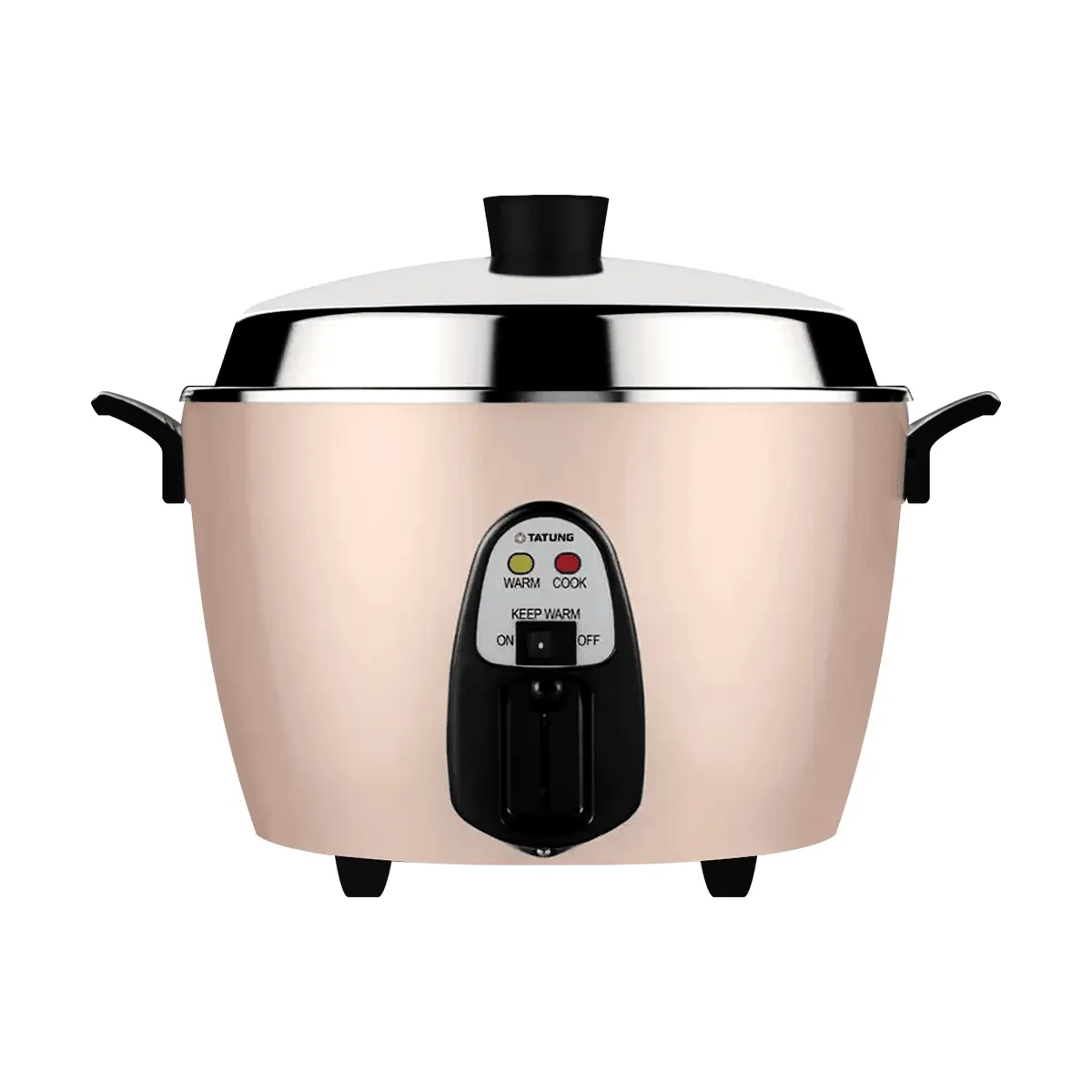 TATUNG Multi-Functional Electric Rice Cooker 6-Cup Stainless Steel in Creamy Pink TAC-06IN