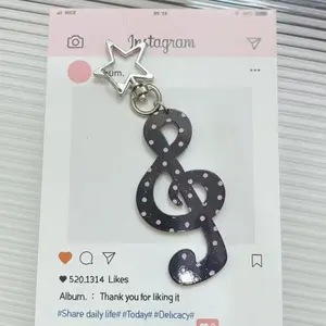 Fashion Cartoon Acrylic Keychain Sweet Shaped Illustration Musical Note Keychain Kawaii INS Bag Charms