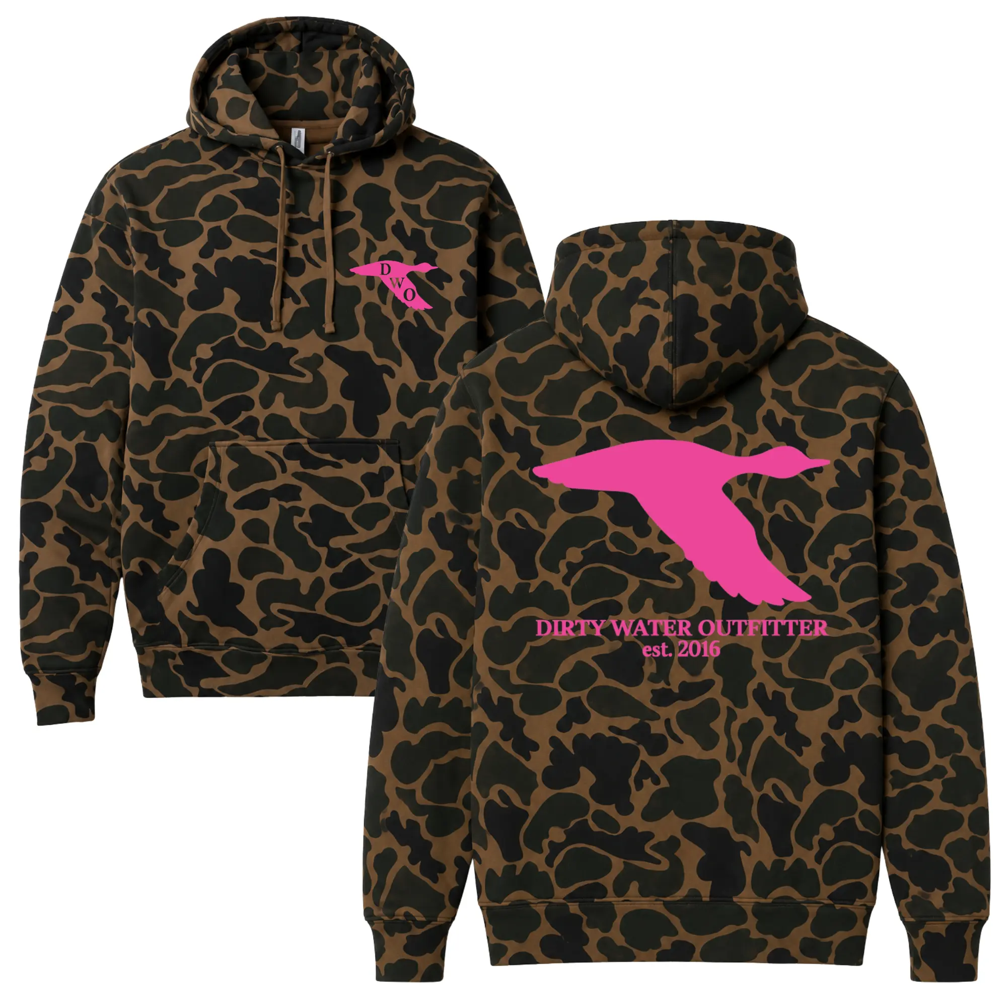 DWO Neon Old School Camo Hoodie For Men And Women, Camo Pattern Hunting Hoodie, Duck Camo Hoodie, Camo Shirt, Gift For Men