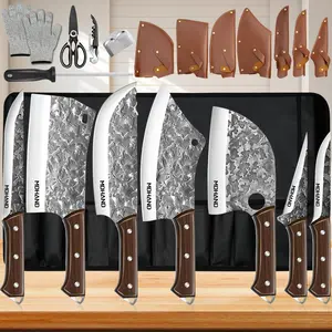 MDHAND Kitchen Knife Set , Non-Stick High Carbon Stainless Steel, Sharp Blades for Meat, Slicing, Chopping, Best Gift