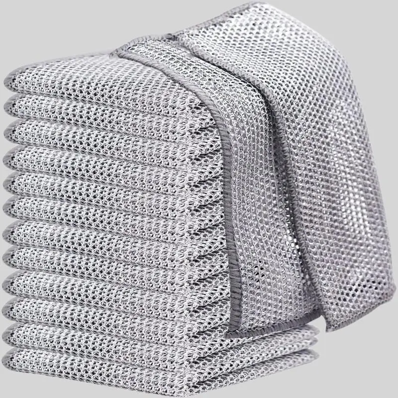 high quality Dishwashing Cloth (10pcs), Multipurpose Wire Dishwashing Rags, Kitchen Gadgets Premium Scrubbing Wire Cleaning Cloths, Cleaning Supplies, Non-scratch Wire Dishcloth for Kitchen, Boyfriend Gift