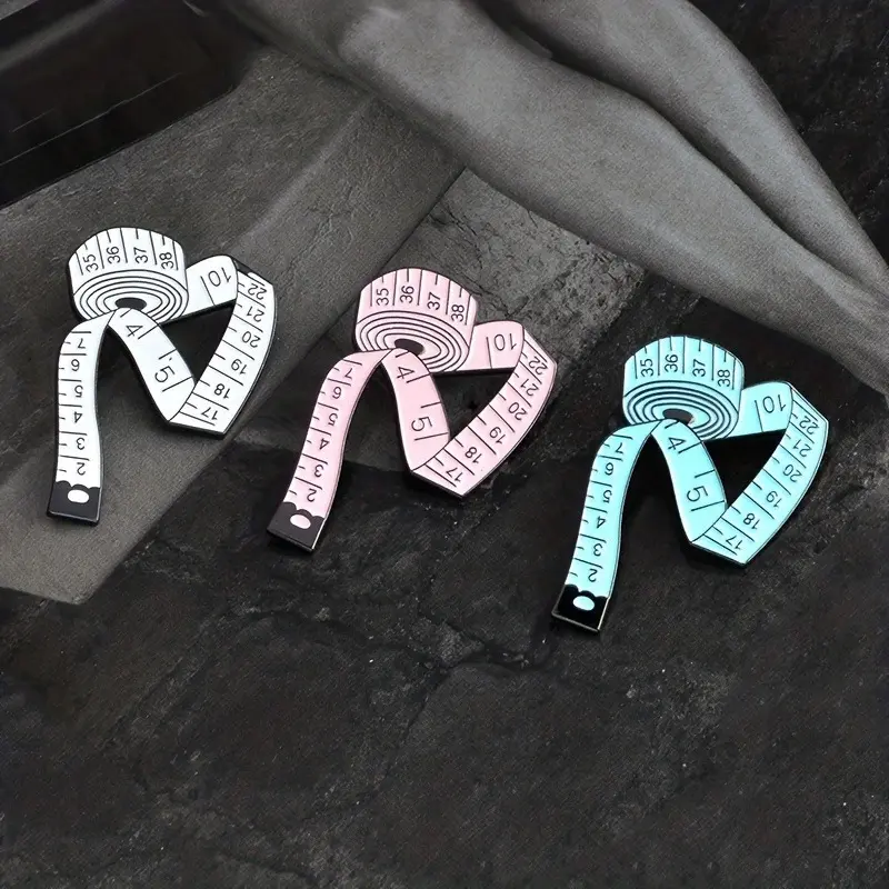 Measuring Tape Enamel Pins Brooches Badges Lapel Clothes Decors Fine Craftsmanship