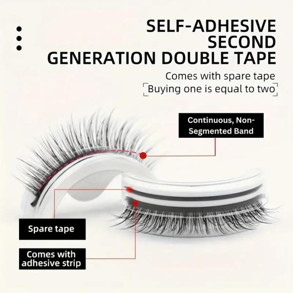 3 Pairs Self-Adhesive False Eyelashes No Glue Needed Natural Wispy Voluminous 3D Curly Faux Mink Reusable Cluster Lashes For Day Party Adults Makeup Cosmetic, cat lashes, Perfect Holiday Gift, Christmas Gift