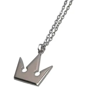 Kingdom Hearts Sora Necklace Plated Halloween Cosplay Costume Sora Necklace Silver Crown Pendant Necklace Accessory