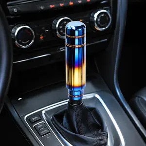 Long JDM Style Shift Knob Burnt Titanium Look Aluminum Gear Stick Lever Handle Universal Manual Transmission Shifter Knob Manual Transmission Accessories #JDMLifestyle #CarModification #ManualTransmission #GearShifter #RacingStyle Modified Car Parts