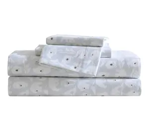 Eddie Bauer Explorer Bears Grey Cotton Flannel Full Sheet Set