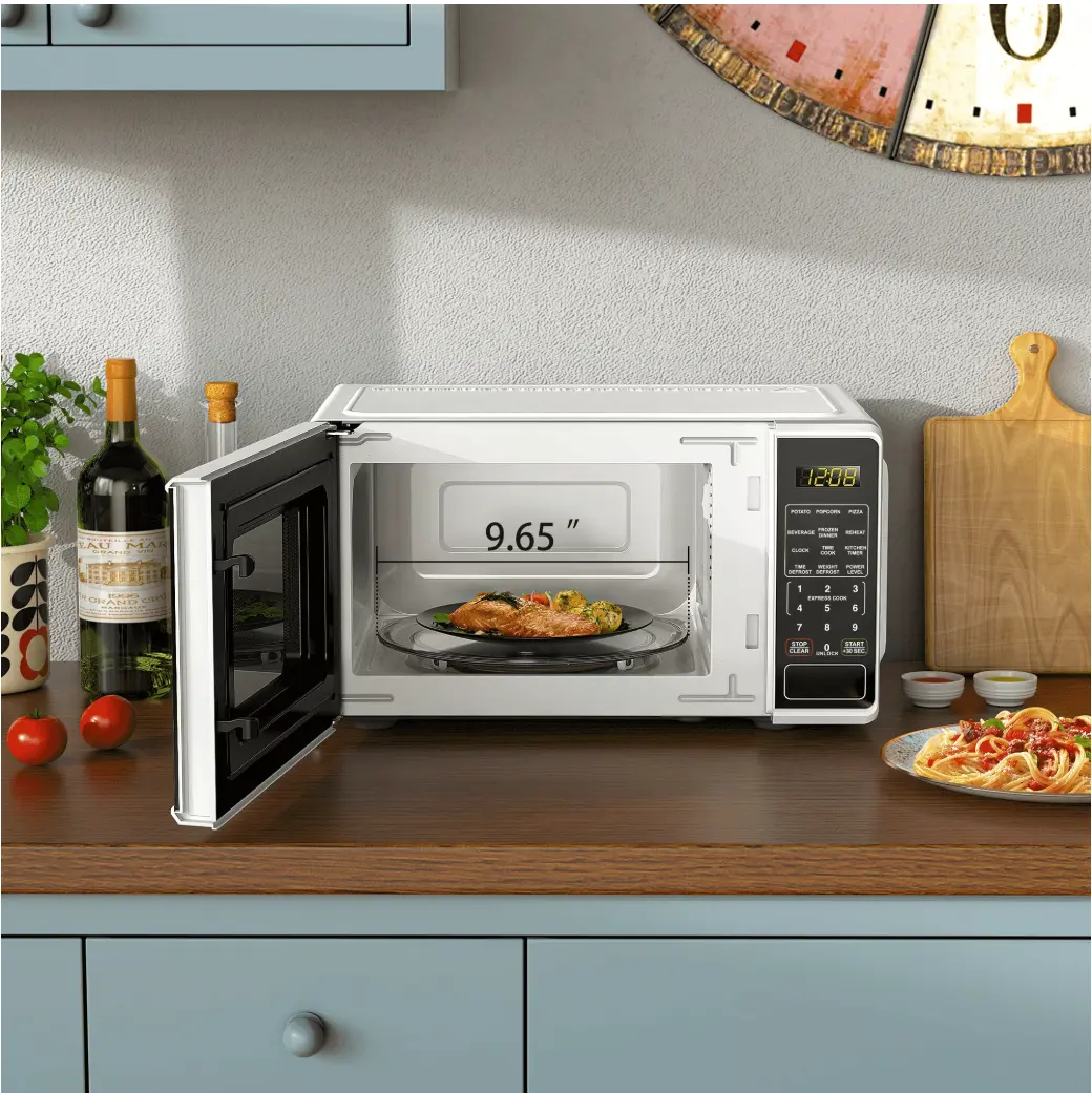 0.7 Cu ft Countertop Microwave Oven, 700 Watts, White, New