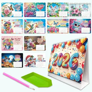 DIY Diamond Painting Desk Calendar 2026 Theme, Creative Handmade Craft, Practical Functionality, Decorative Item, Perfect Gift Idea