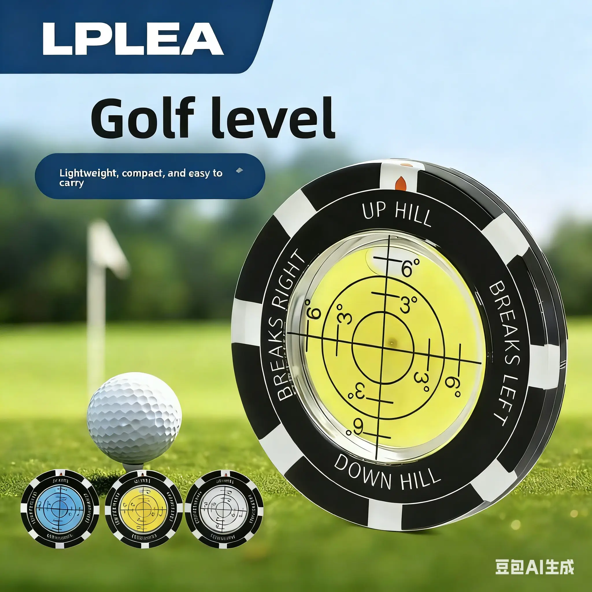 Portable Golf Green Reader, High Precision Level Putting Aid with Golf Ball Marker, Golf Accessories