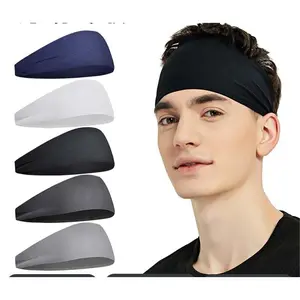 Sports headband men's running yoga fitness antiperspirant sweat-absorbing headscarf cycling headband solid color elastic headband