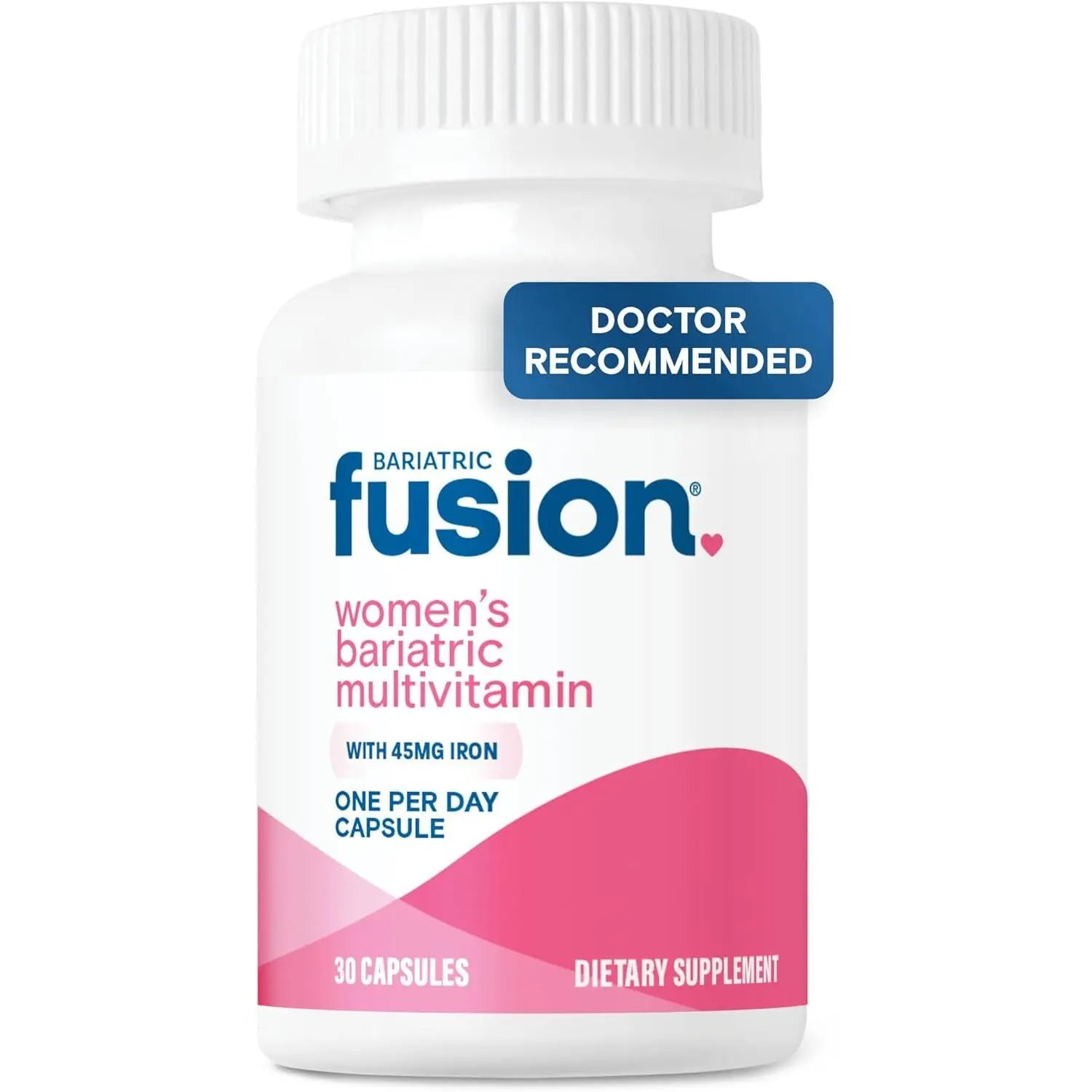Women's Bariatric Fusion Multivitamin with Iron, Hair-Skin-Nails Blend for Post-Bariatric Surgery Hair Loss & GLP-1 Support, 30 Capsules, 1-Month Supply