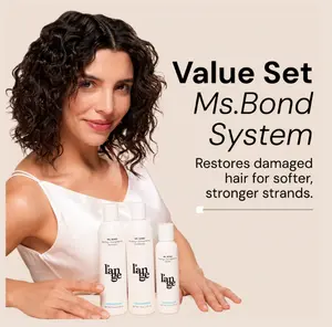 L'ANGE HAIR - Ms. Bond System Damaged Hair Repair Bundle - Strengthening Anti-Frizz Shampoo, Conditioner, Serum, Daily Cleanser, Strengthening Shampoo