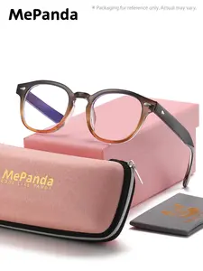 MePanda Unisex Fashion Full Frame Oval Frame Plano Glasses Square Frame Casual Plano Glasses Fashion Eyeglasses