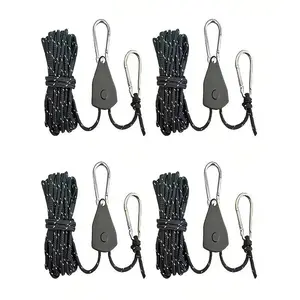 4 Heavy-Duty Ratchet Rope Clamp for Tent Safety Elevation Accessories, Strong Rope Mechanism for Outdoor Lighting Setup, Portable Outdoor Equipment