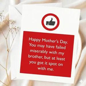 Funny Mother’s Day Card With Envelope, Happy Mother's And Father's Day Gift, Gift For Mom