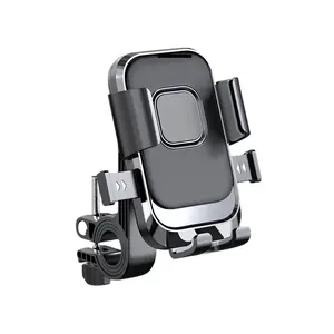 Bike Phone Holder Mount - Motorcycle Handlebar Phone Mount Clamp, One Hand Operation, Scooter Phone Clip for iPhone Air 17 16 15 Pro Max / 14 Plus, S20 and 4.7-6.8" Cellphone