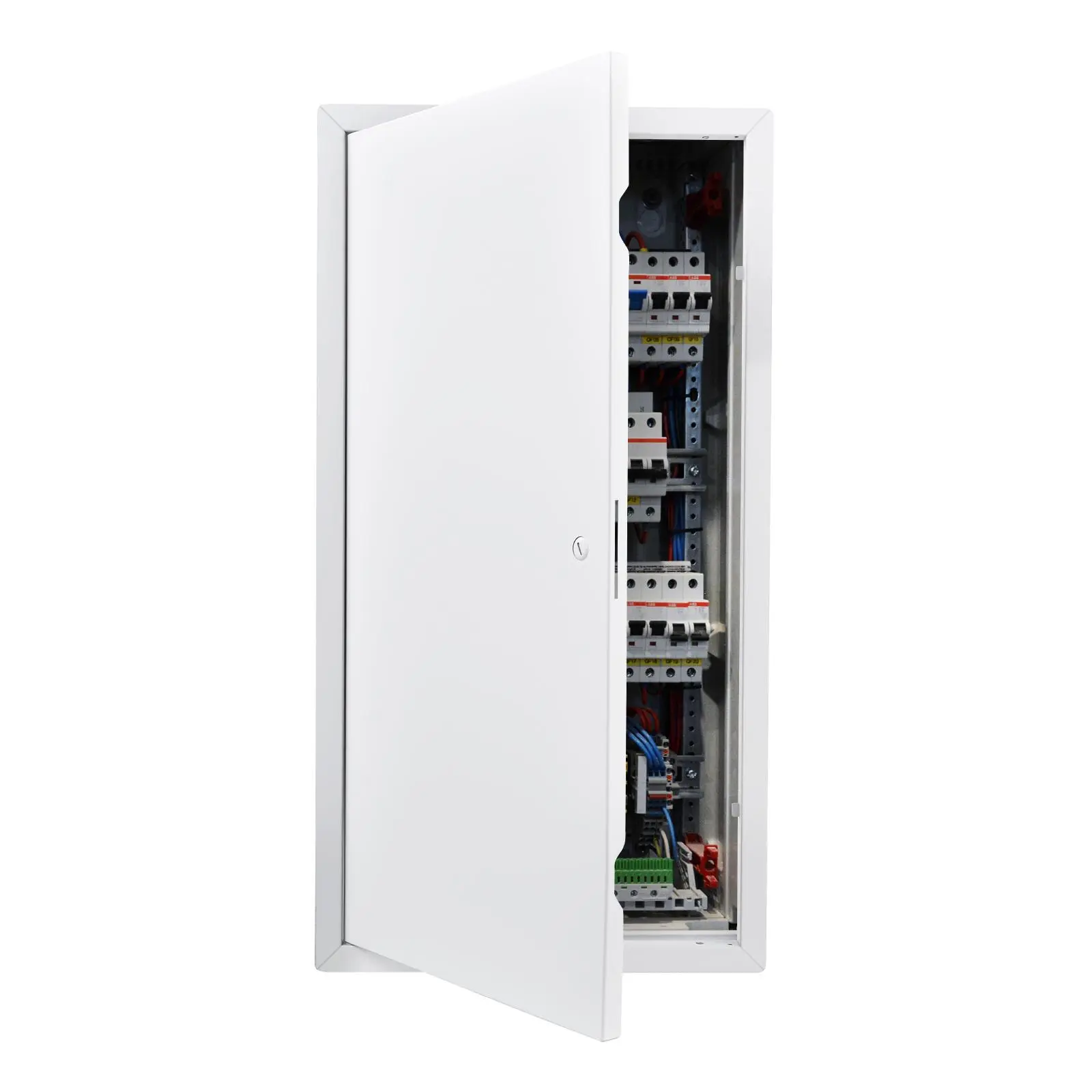 White Galvanized Steel Drywall Access Panel (25.3x13.3in) - Sturdy, Rust-Safe Hinged Service Panel with Stiff Rib Frame, Warp-Resistant Ribs, Spring Latch Ease, 1:1 Cutout Guide (12.4x24.4in Cutout) for Basement Ceiling Plumbing #SohoChic