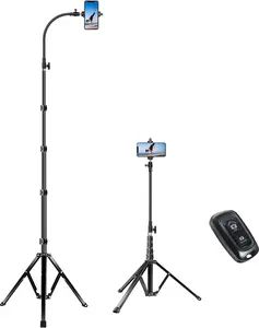 Elitehood 81" Tall Flexible Tripod Stand for iPhone with 17in Adjustable Gooseneck with Remote Compatible with iPhone 13 Pro Max / 13 Pro / 12 Pro Max, Android Phone