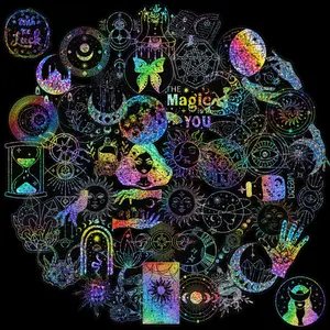 100 Laser Stickers Magic World PET Sticker Pack Magic Memories Series Journal Scrapbooking Glitter Stickers DIY