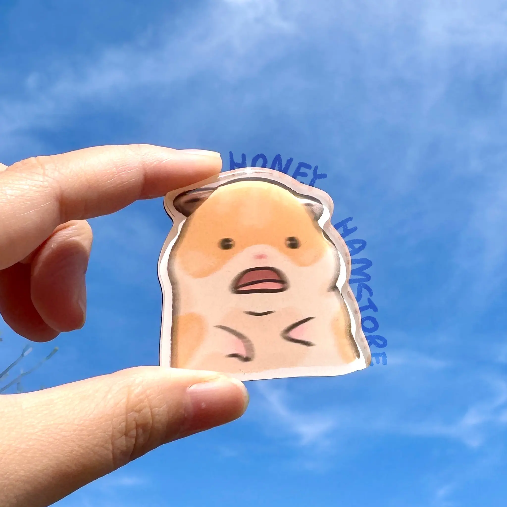 Hamster Scared/Scream | Funny Cute Acrylic Magnet | Gifts Under 10 | Novelty Accessory Joke Present | For Refrigerator Lockers File Cabinets