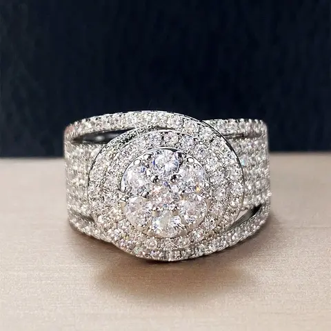 1 PC Elegant Cubic Zirconia Ring Wedding Promise Rings For Women For Wedding Engagement Anniversary Party Jewelry Bridal Engagement Jewelry Valentine's Day Gift