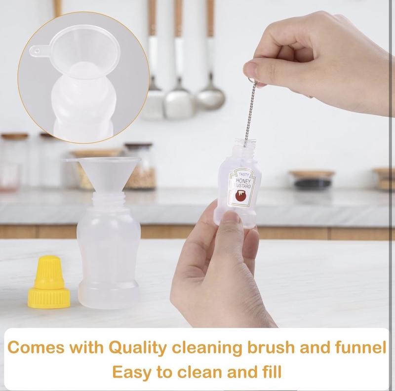 12Pcs Mini Ketchup Bottles, Portable Mini Squeeze Bottle, Mini Sauce Condiment Bottles and Dressing to Go for Lunch(25ml/0.88oz)