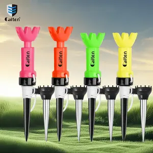 Caiton 1/4 Golf Tees - Golf Accessory, High-quality material, strong magnetic design, adjustable height from 78mm to 88mm, eight-pronged structure, available in a variety of colors (green, rose red, orange, yellow), suitable for golfers and enthusiasts.