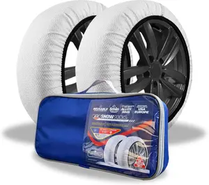 K&K Automotive Snow Socks for Tires - Eco Series for Efficient Grip Alternative for Tire Snow Chain - Snow Traction Device for Passenger Cars Trucks Winter Emergency Accessory (X-Small)