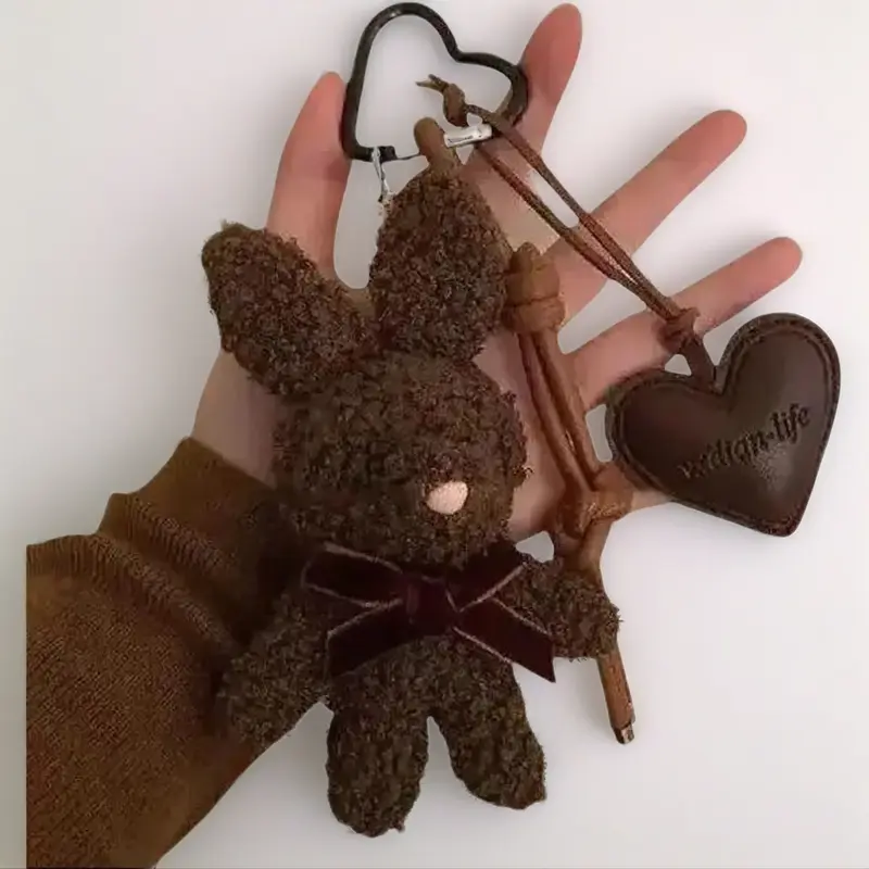 Kawaii Aesthetic Soft Doll Stuffed Animal Rabbit Keychain - Sweet Bunny Charm, Keychain Accessory for Y2K Fashion Bags, Backpacks, Soft Doll Keychain, Stuffed Animal Keychain