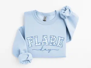 Flare Day Crewneck Sweatshirt, Floral Chronic Illness Shirt, Invisible Illness, Hidden Disability, Chronic Pain Shirt,Cotton Menswear Cotton Menswear