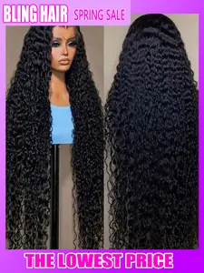 34 38 Inch Deep Wave Transparent Lace Frontal Wig Human Hair 13x4 13x6 Water Curly Wave Lace Frontal Remy Hair Wigs For Women Dealsforyoudays TikTokShopBlackFriday