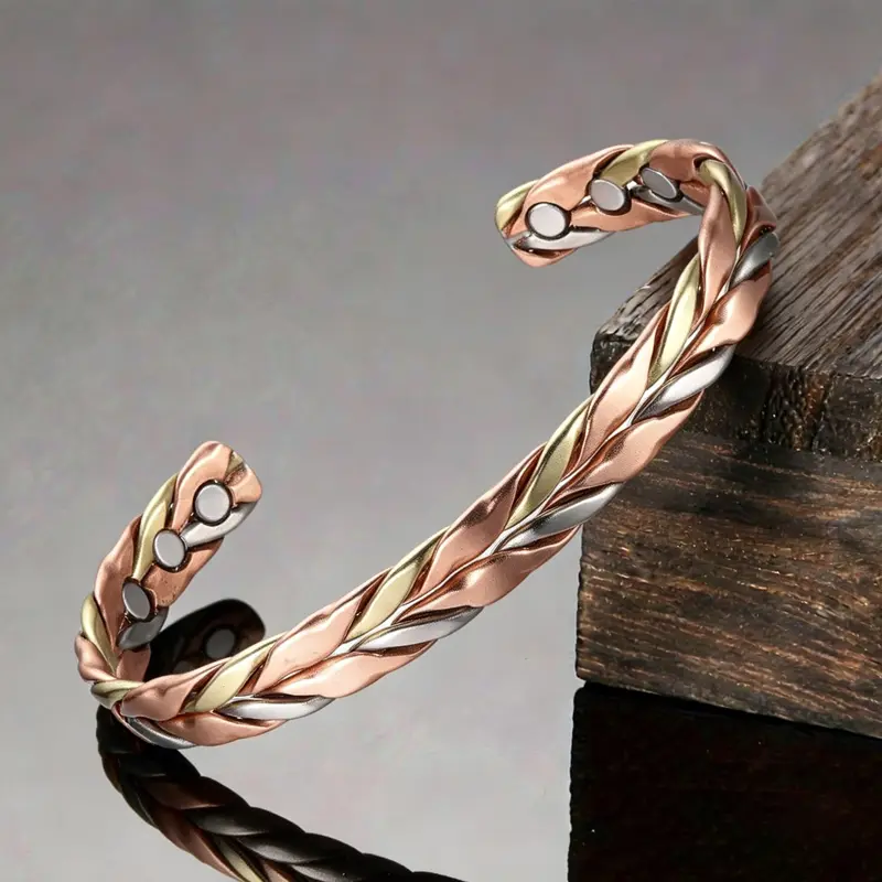 Pure Copper Magnetic Bracelet Benefits Adjustable Twisted  Cuff Bangles for Men Women Anthritis Pain Relief Health Energy Jewelry