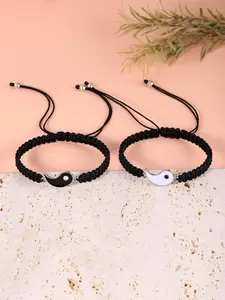 Matching Best Friend Bracelets – Yin Yang Symbol with Adjustable Cords, Meaningful Gift for Friendship, Mom, or Special Occasions