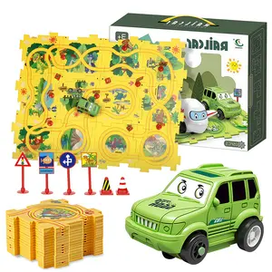 Rail cars, toy cars, electric trains, roller coasters, track sliding, educational maps, theme scenes, early education puzzles, 25 PCS toy set