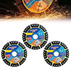 3-Pack Diamond Saw Blades 4.5in- Heavy Duty Angle Grinder Discs for Cutting Tile, Marble, Quartz, Stone, Metal & Plastic, Wet or Dry Use,Durable Multi-Purpose Blades