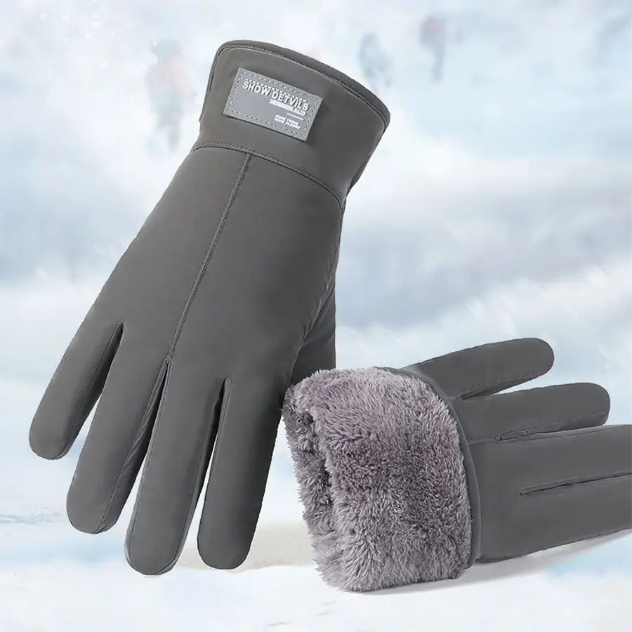 Thick Fleece Lined Winter Gloves, Windproof Water Resistant Thermal Gloves for Ski & Driving