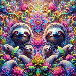 Spiritual mandala with ghosts of sloths DIY 1pc 50x50cm Diamond Painting Cross Stitch Kits Embroidery Art Diamond Mosaic For Home Decor Gift