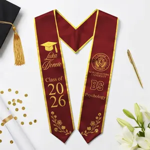 Custom Graduation Stole, Personalized Graduation Sash with Name, Class of 2026 Stole, Graduation Gift