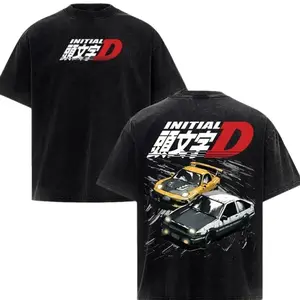 Vintage Short Sleeve T-shirt Anime Initial D Drift AE86 Racing Car T Shirt Takumi Fujiwara R34 Skyline GTR JDM T-shirts, Hot Trend Shirt, perfect gift for all,Christmas Inspired graphic tees men gifts dailywear Menswear U