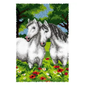 Latch hook rug kit Horses 4105